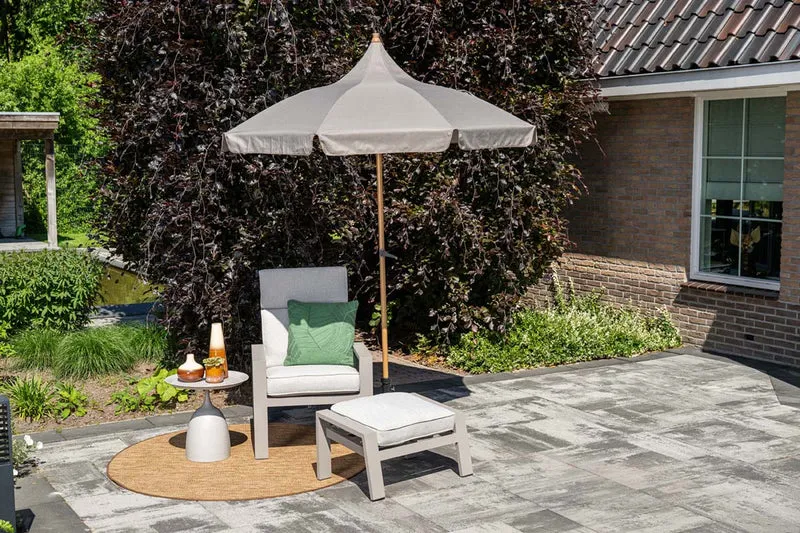 Garden Impressions Aloha parasolset Ø200 cm taupe met voet