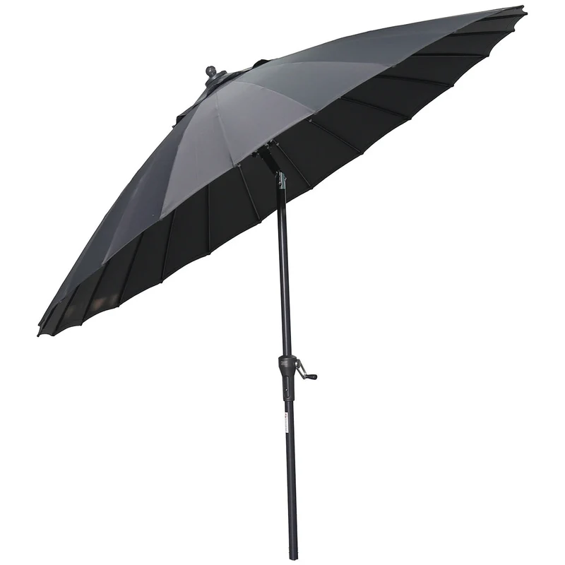 Garden Impressions Manilla parasolset donkergrijs met voet 30 kg en hoes