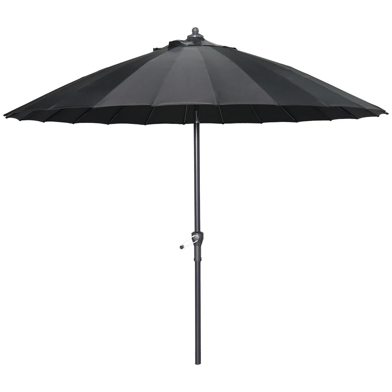 Garden Impressions Manilla parasolset zwart met voet 30 kg en hoes