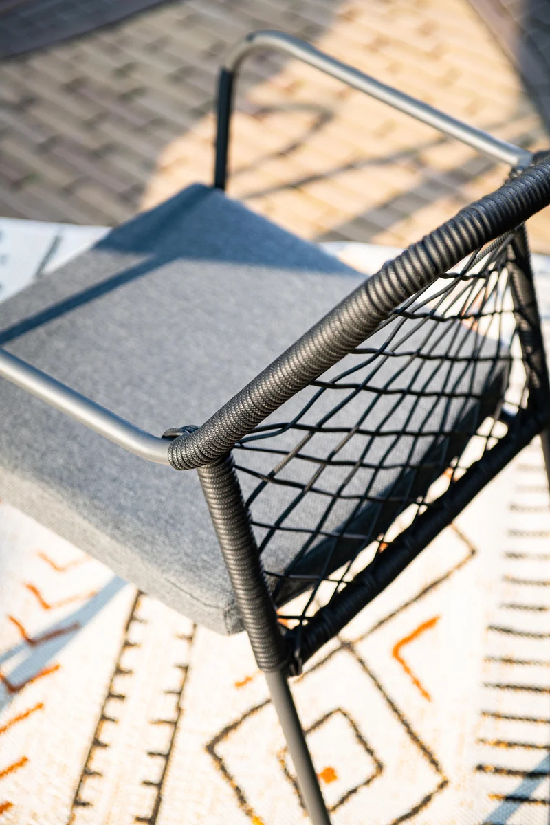 Garden Impressions Dido stoelen zwart 4 stuks + Terni tafel 160 cm