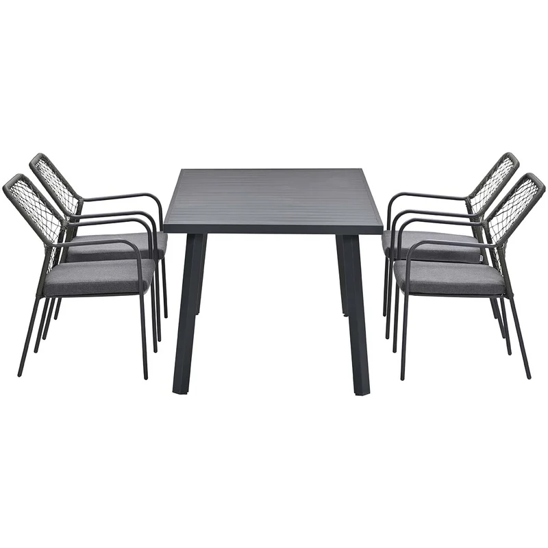 Garden Impressions Dido stoelen mosgroen 4 stuks + Terni tafel 160 cm