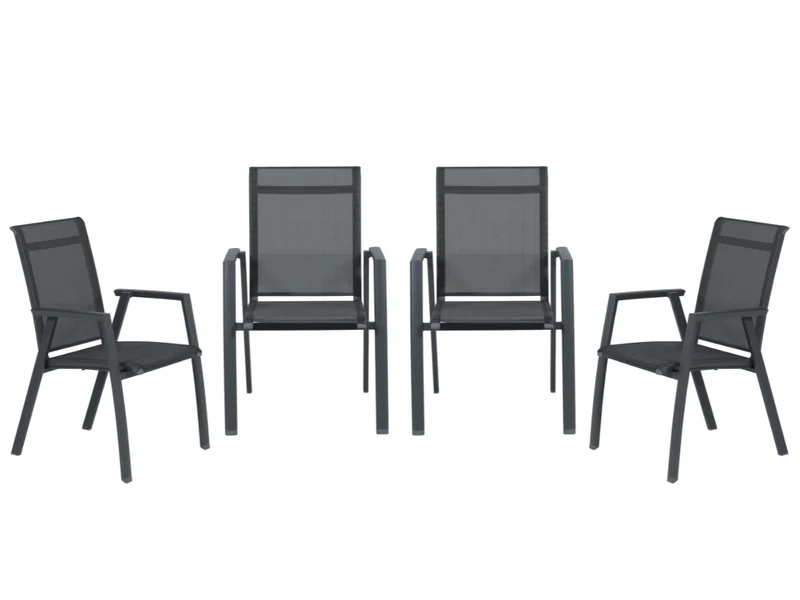 Garden Impressions Gala tuinstoelen set van 4 carbon black