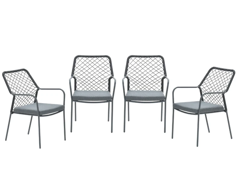 Garden Impressions Dido tuinstoelen set van 4 zwart rope