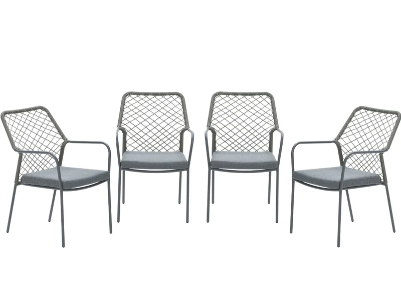 Garden Impressions Dido tuinstoelen set van 4 mosgroen rope