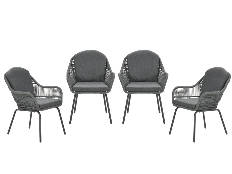 Garden Impressions Triton tuinstoelen set van 4 grijs rope