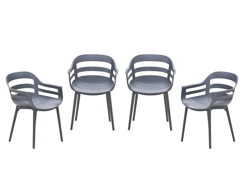 Garden Impressions Ceasar tuinstoelen set van 4 antraciet