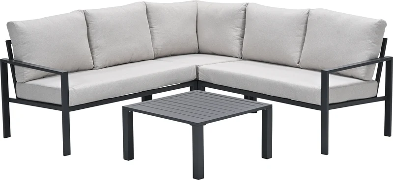 Garden Impressions Springs lounge hoekset carbon black - desert sand