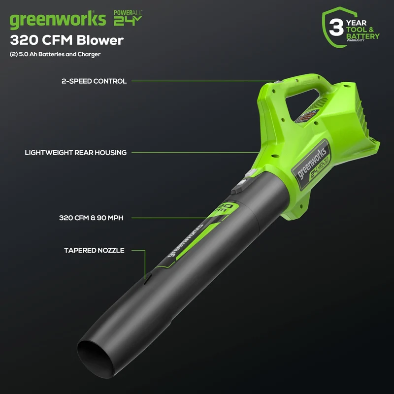 OPEN BOX 48V (24V x 2) 21" Cordless Battery Self-Propelled Mower, 12" String Trimmer and 320 CFM Blower Combo Kit: (2) 5.0Ah Batteries and Chargers