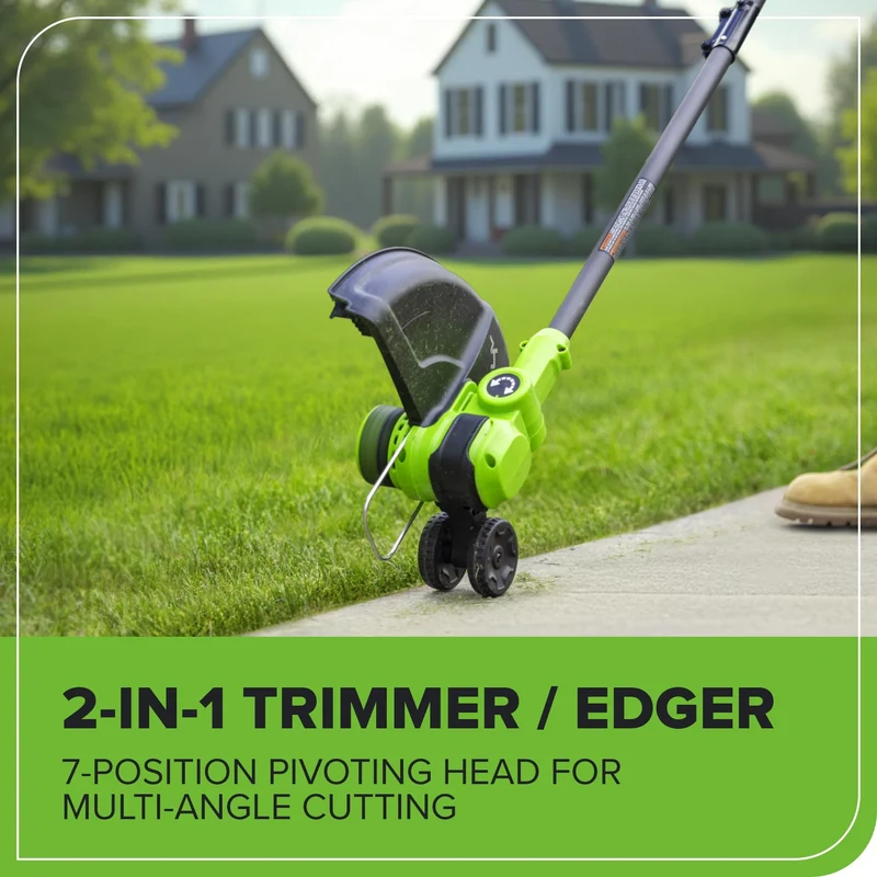 24V 13" Cordless Battery String Trimmer/Edger, 20PC Blades (Tool Only)