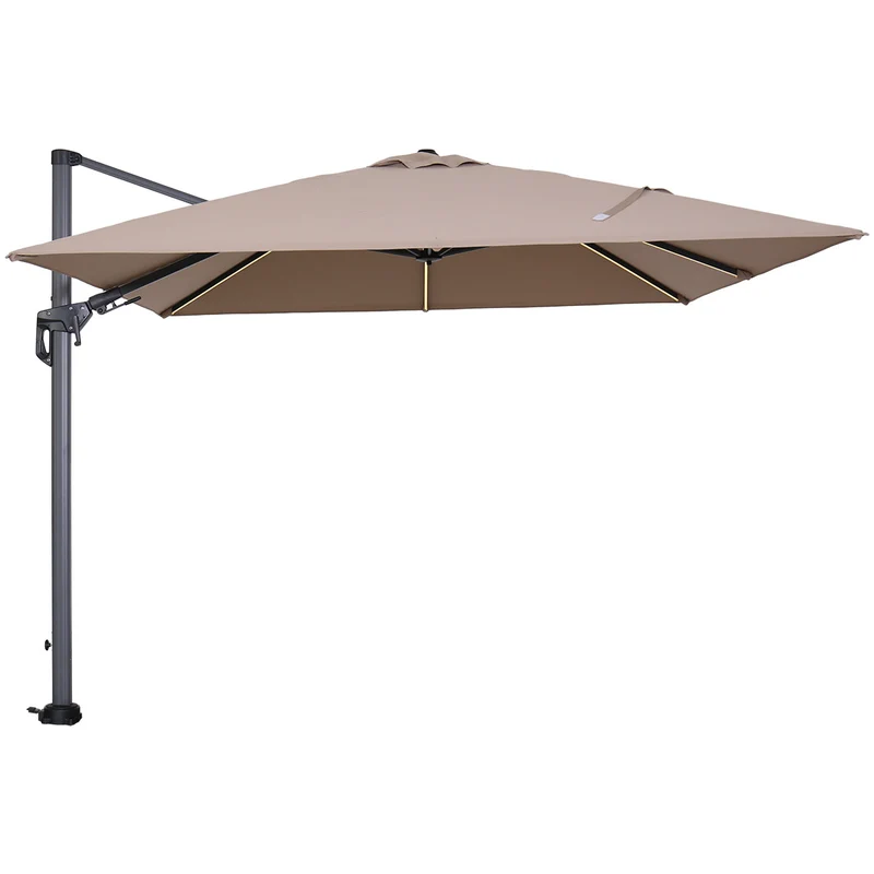 Garden Impressions Hawaii Lumen parasolset 300x300 LED verlichting taupe