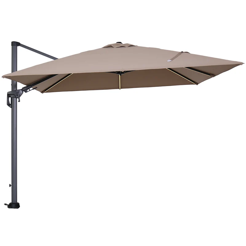 Garden Impressions Hawaii Lumen parasolset 300x300 LED verlichting taupe