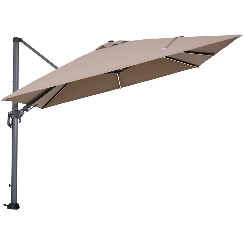 Garden Impressions Hawaii Lumen parasolset 300x300 LED verlichting taupe