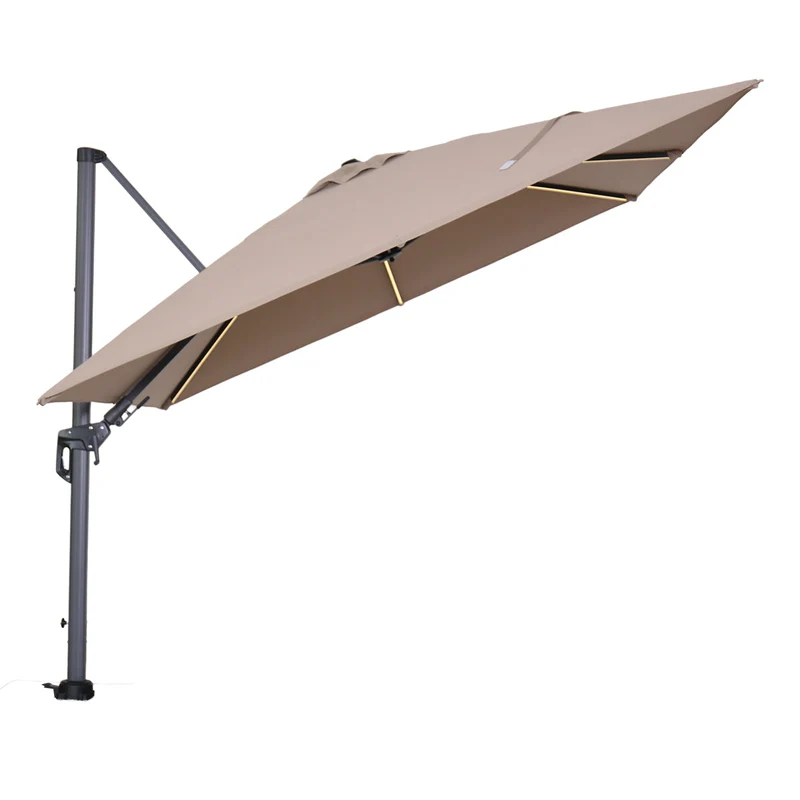Garden Impressions Hawaii Lumen parasolset 300x300 LED verlichting taupe