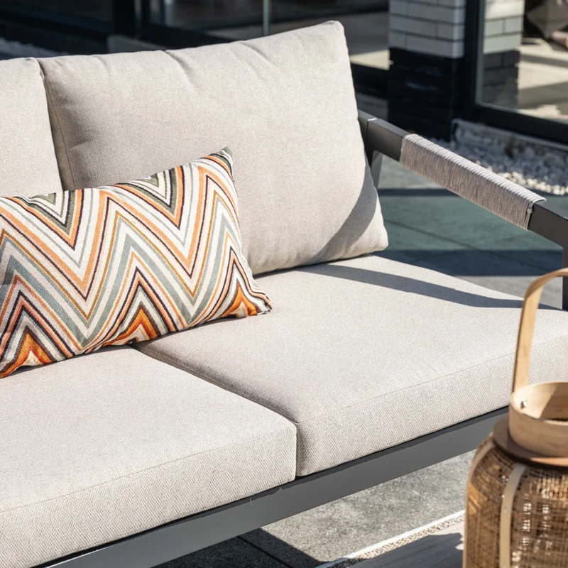 Garden Impressions Terni aluminium lounge hoekset - carbon black - desert sand