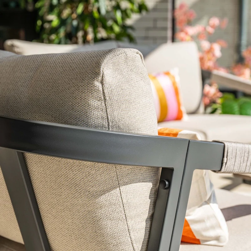 Garden Impressions Terni aluminium lounge sofa set - carbon black - desert sand