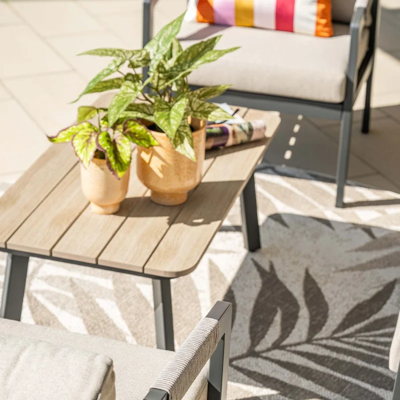 Garden Impressions Terni aluminium lounge sofa set - carbon black - desert sand