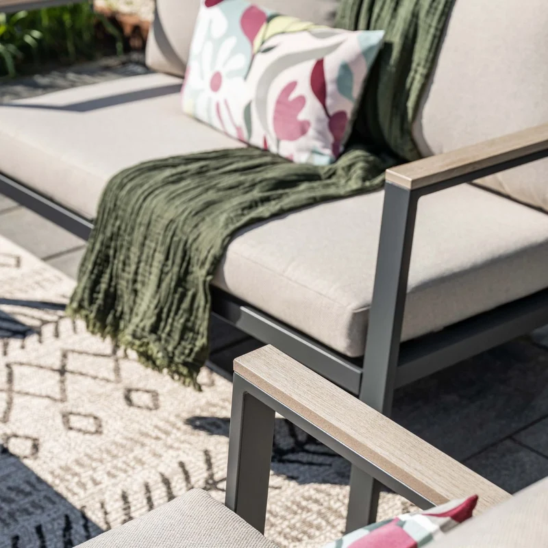 Garden Impressions Ricca aluminium loungeset - carbon black - desert sand