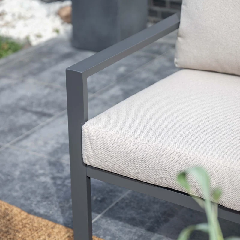 Garden Impressions Springs aluminium loungeset - carbon black - desert sand