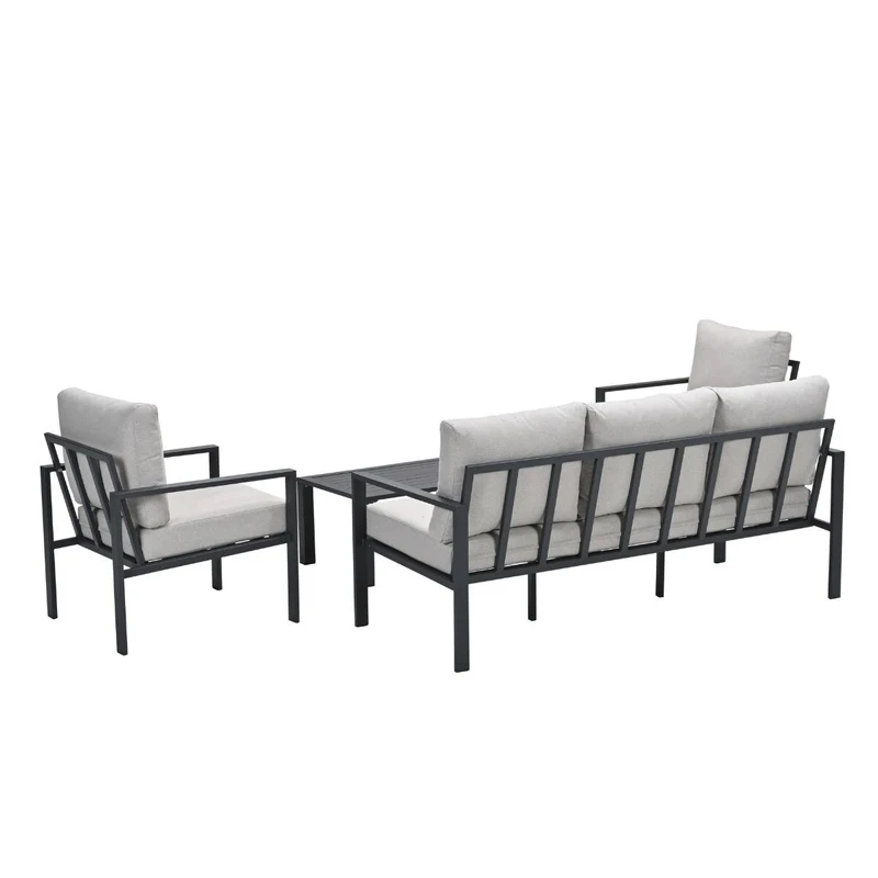 Garden Impressions Springs aluminium loungeset - carbon black - desert sand