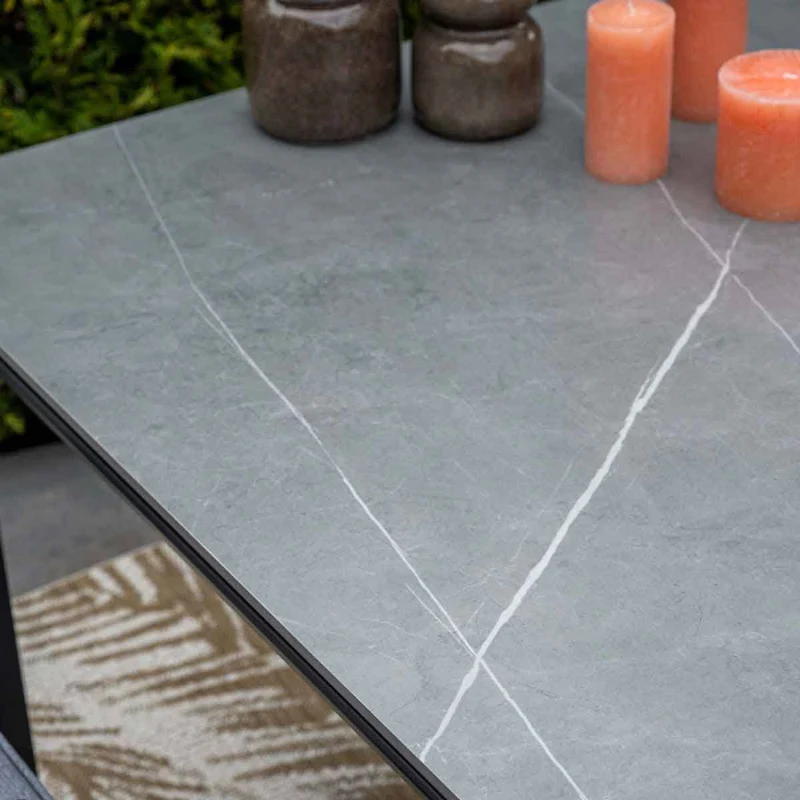 Garden Impressions Domingo dining tuintafel - 160x90cm - grijs aluminium