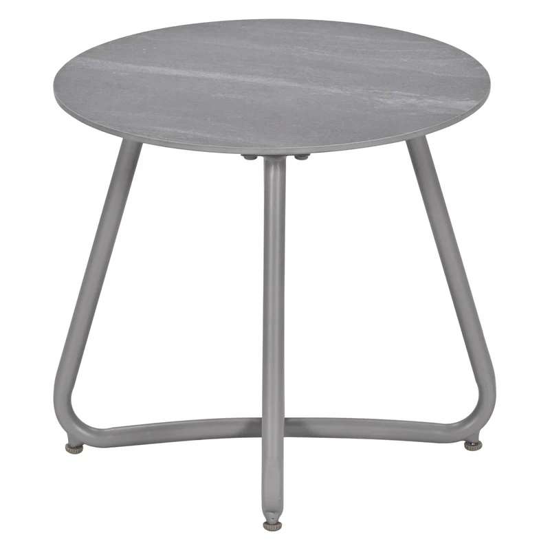 Garden Impressions Vento bijzettafel tuin - Ø45 cm taupe - aluminium/Centostone