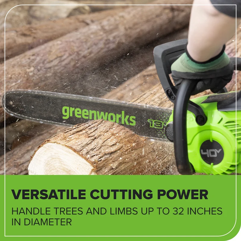 40V 18" Cordless Battery 2.0 kW Chainsaw: 5.0 Ah Battery and 5A Charger