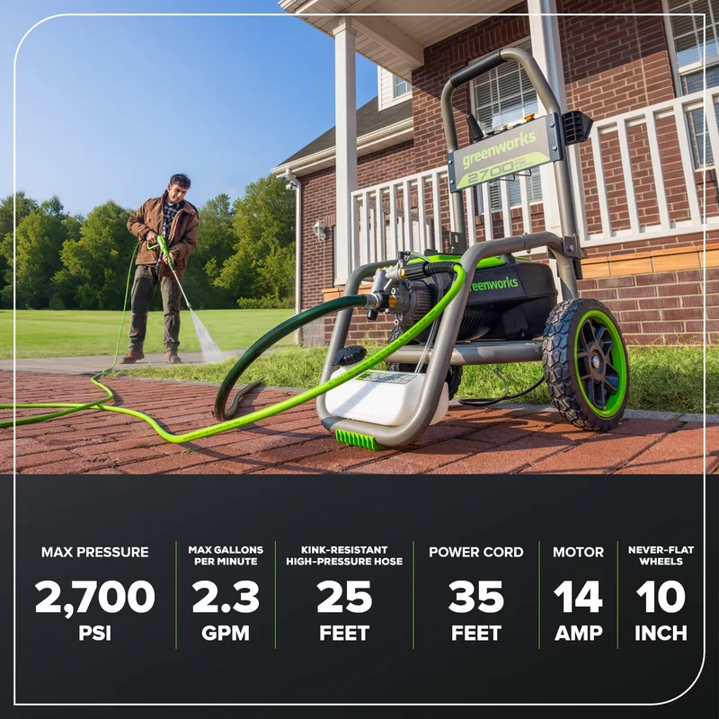 2700 PSI 1.2 GPM Cold Water Electric Pressure Washer