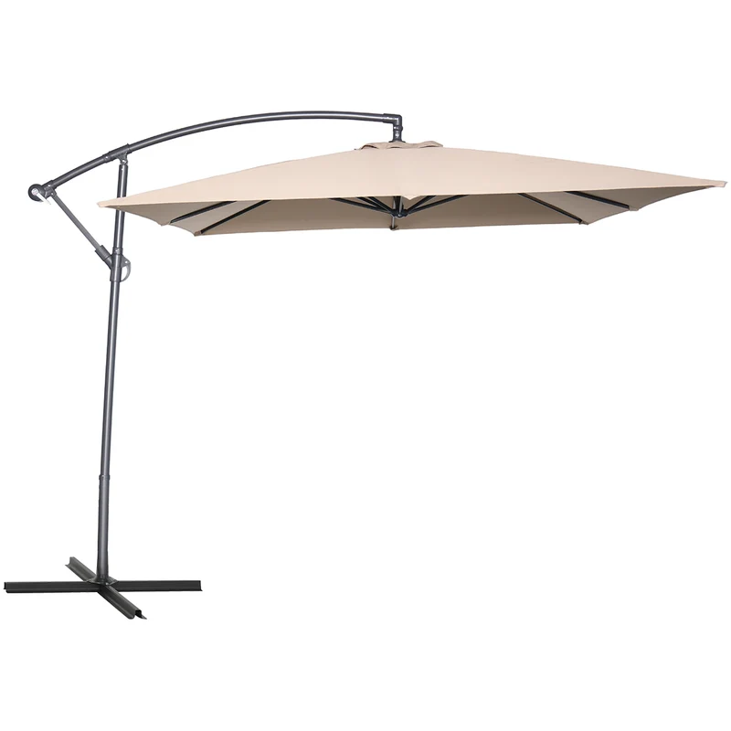 Garden Impressions Corfu parasol - 250x250 cm - carbon black - taupe