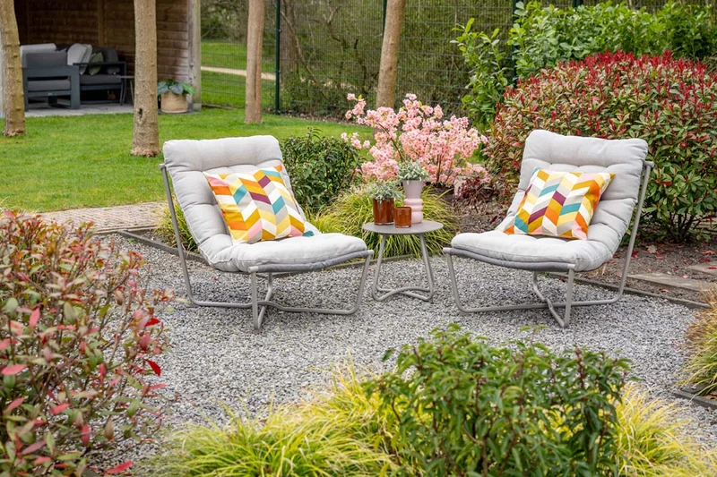 Garden Impressions Danzig 3-delige loungestoelen set taupe