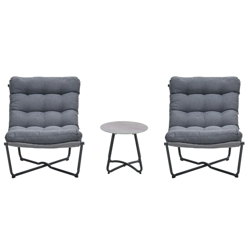 Garden Impressions Danzig relaxstoelen set - carbon black - mystic grijs