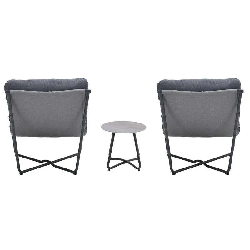 Garden Impressions Danzig relaxstoelen set - carbon black - mystic grijs