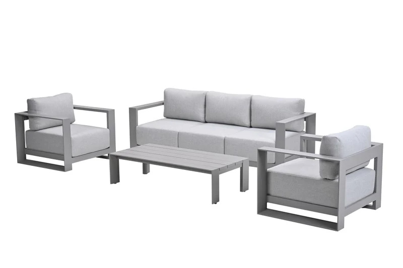 5-persoons stoel-bank loungeset - Levanto - taupe - Garden Impressions