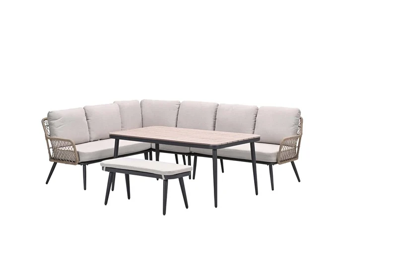 Wicker lounge-diningset Allasio - 9 persoons - Garden Impressions