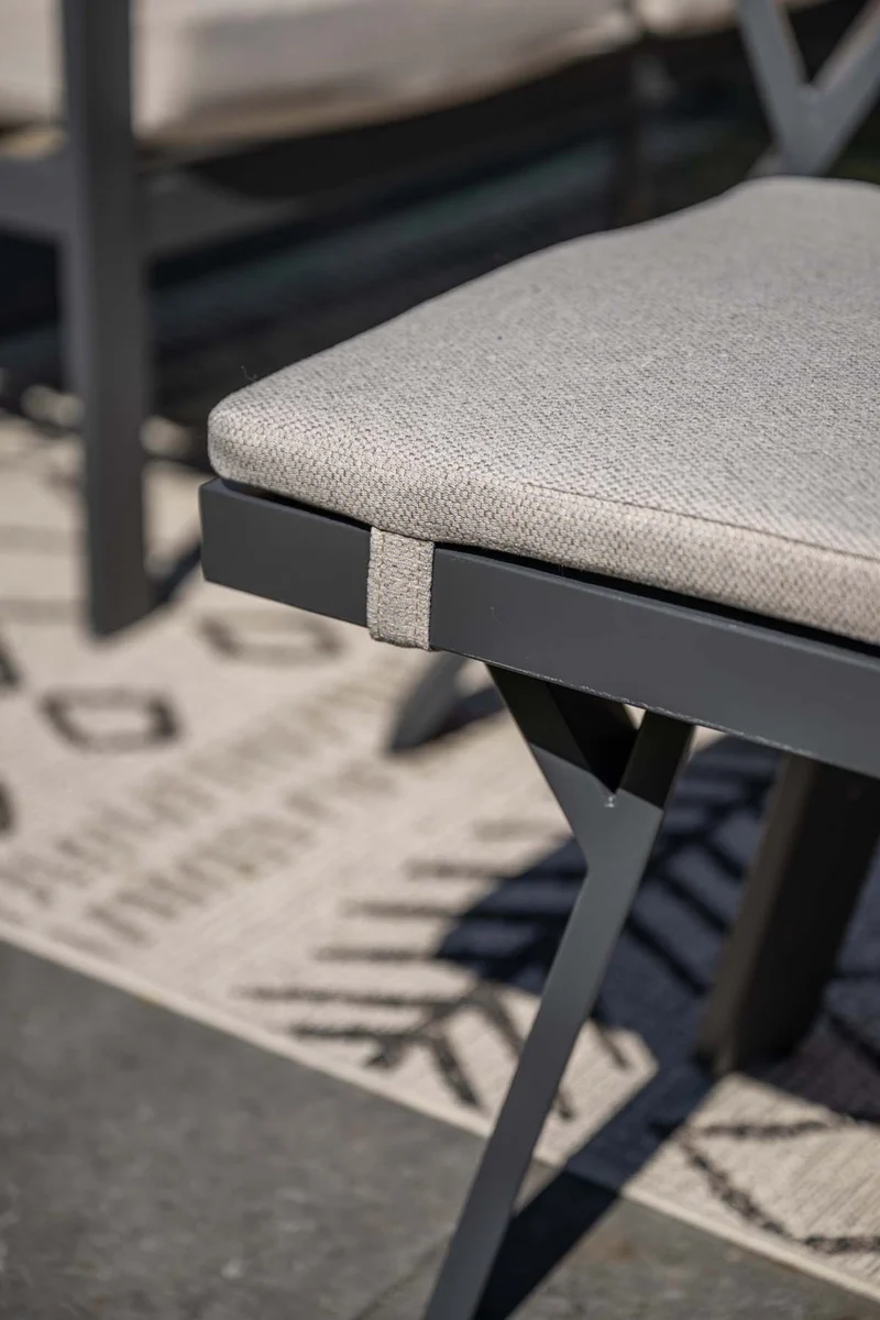 Sergio aluminium lounge-diningset - 8-persoons - links - zand - Garden Impressions