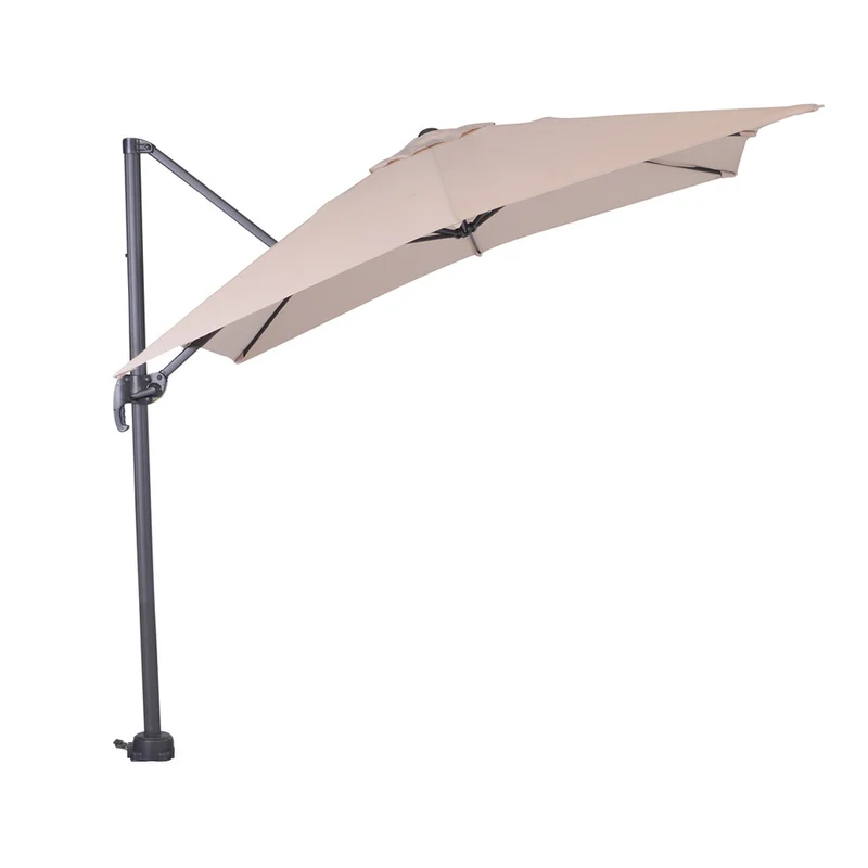 Garden Impressions Hawaii S zweefparasol vierkant 250x250 cm ecru met granieten voet 60 kg en hoes – complete set