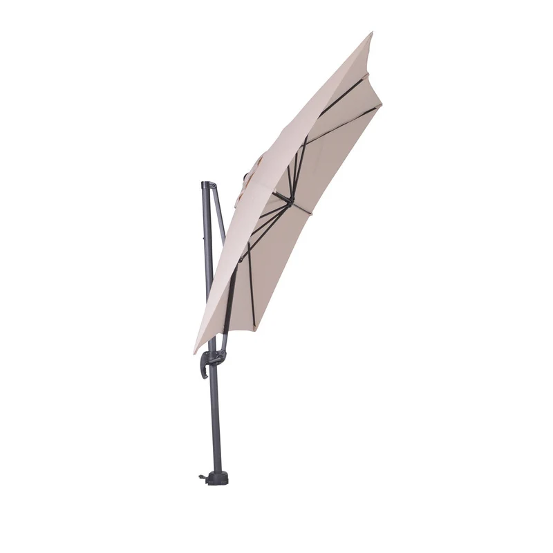 Garden Impressions Hawaii S zweefparasol vierkant 250x250 cm ecru met granieten voet 60 kg en hoes – complete set
