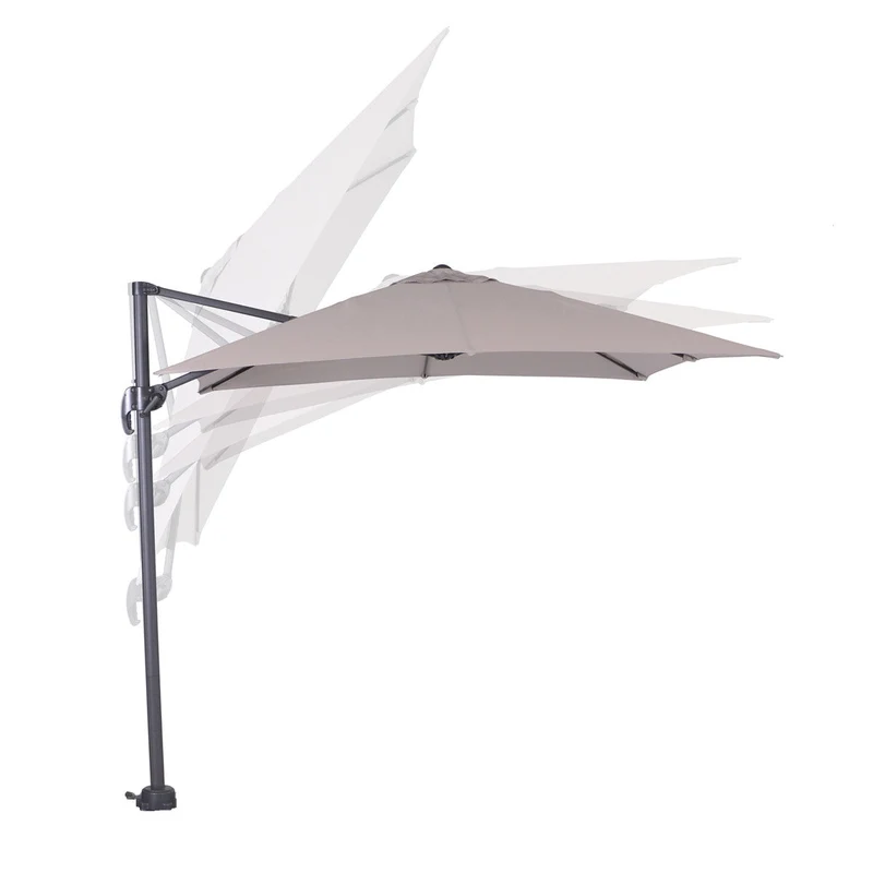 Garden Impressions Hawaii S zweefparasol vierkant 250x250 cm zand met granieten voet 60 kg en hoes – complete set