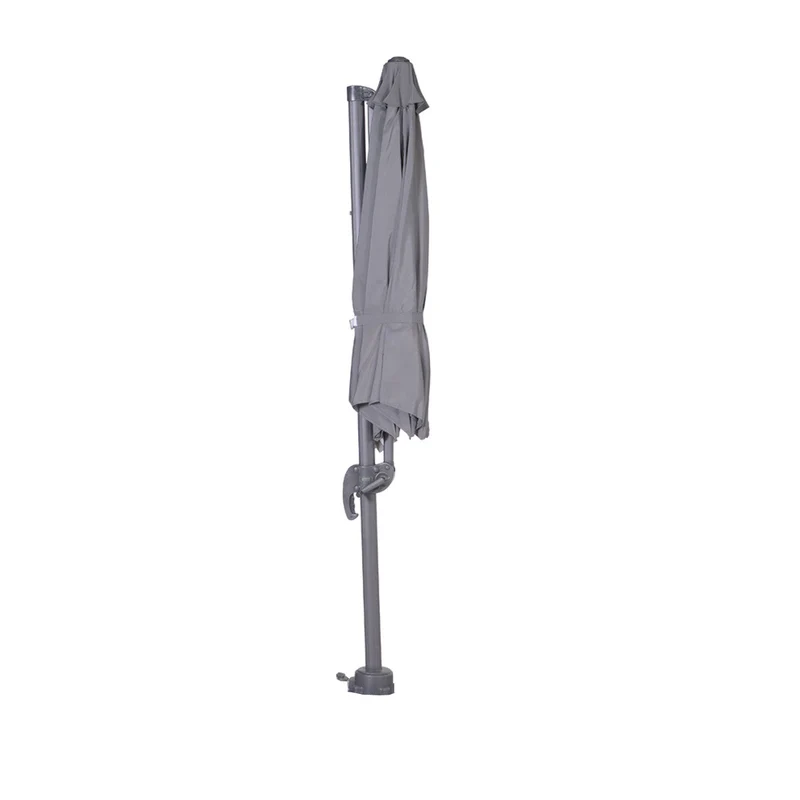 Garden Impressions Hawaii S zweefparasol rond 300 cm donkergrijs met granieten voet 60 kg en hoes – complete set