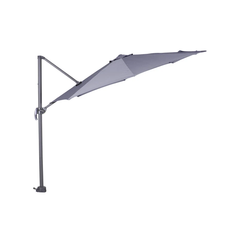 Garden Impressions Hawaii S zweefparasol rond 300 cm lichtgrijs met granieten voet 60 kg en hoes – complete set