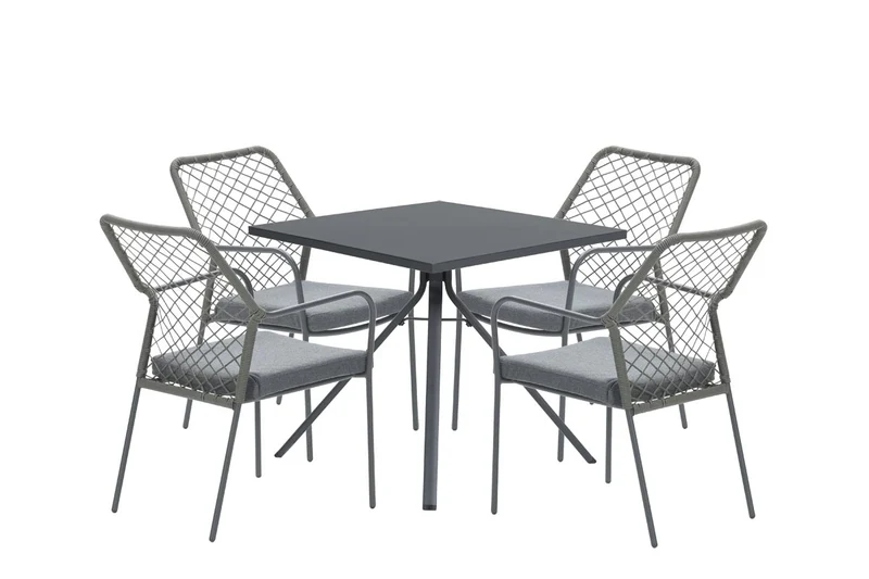 Complete vijfdelige tuinset Dido stoelen mosgroen - Rimini tafel - Garden Impressions