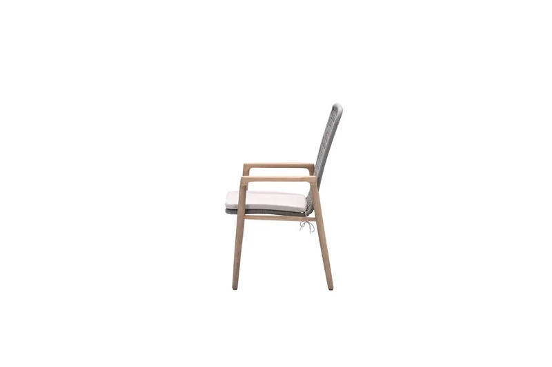 Skala dining fauteuil - acaciahout met white wash - rope taupe - grey sand