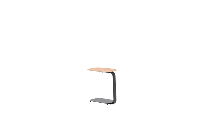 Lucca laptop tafel - 45x30xH51cm - carbon black - light teaklook