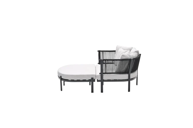 San Remo divanbed - carbon black - rope lava zwart - valley sand