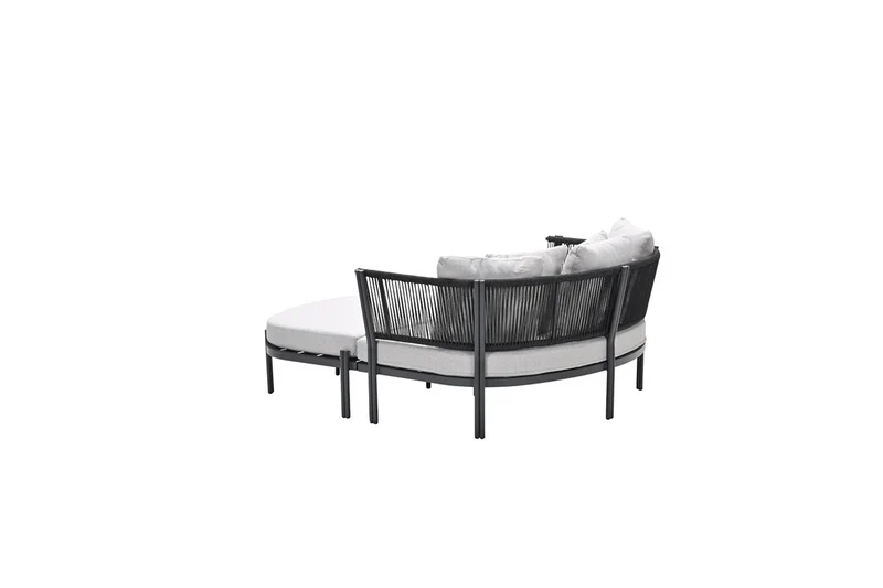 San Remo divanbed - carbon black - rope lava zwart - valley sand