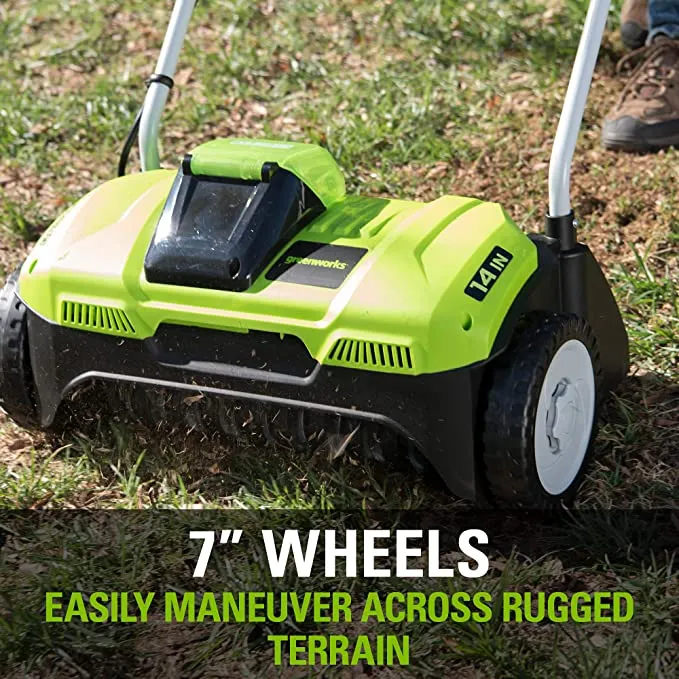 40V 14" Cordless Dethatcher: 4.0 Ah Battery and Charger