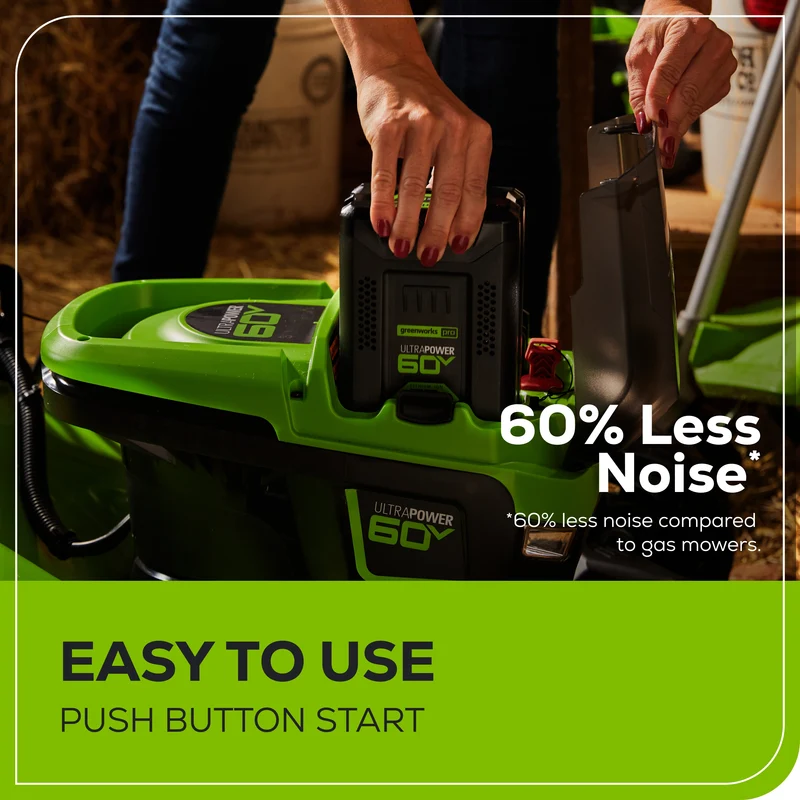 OPEN BOX 60V 21" Cordless Battery Push Lawn Mower: 5.0 Ah Battery and Charger, LM2116