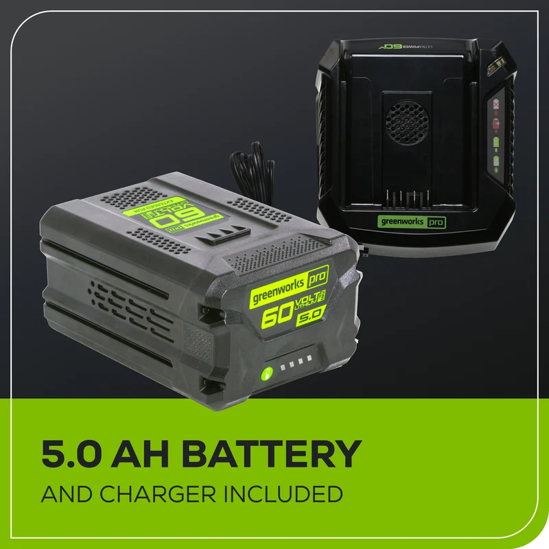 OPEN BOX 60V 21" Cordless Battery Push Lawn Mower: 5.0 Ah Battery and Charger, LM2116