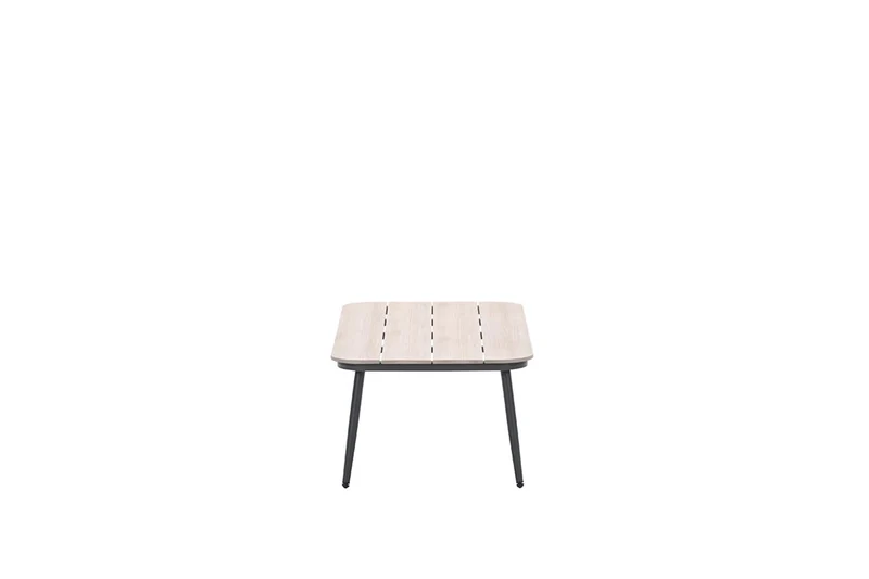 Teramon lounge tafel - 130x70 cm - carbon black - light teak Vironwood