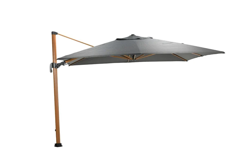 Hawaii Big Pole II parasol - 350x350 cm - light teaklook - royal antraciet