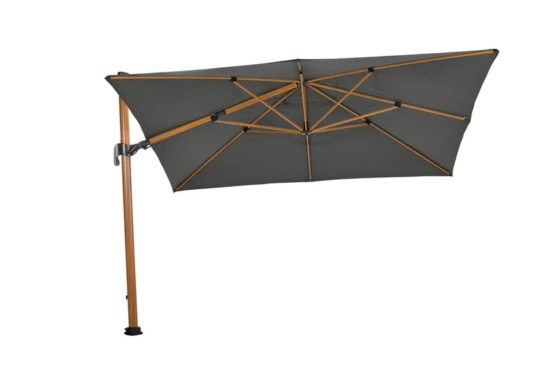 Hawaii Big Pole II parasol - 350x350 cm - light teaklook - royal antraciet